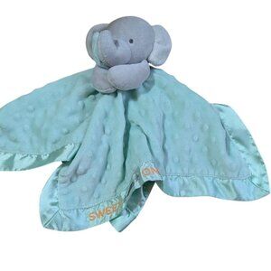 Carter's Lovey Elephant Security‎ Blanket Sweet Little One Satin Trim 14.5"